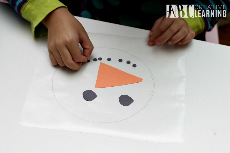 Snowman Window Craft fine motor skills