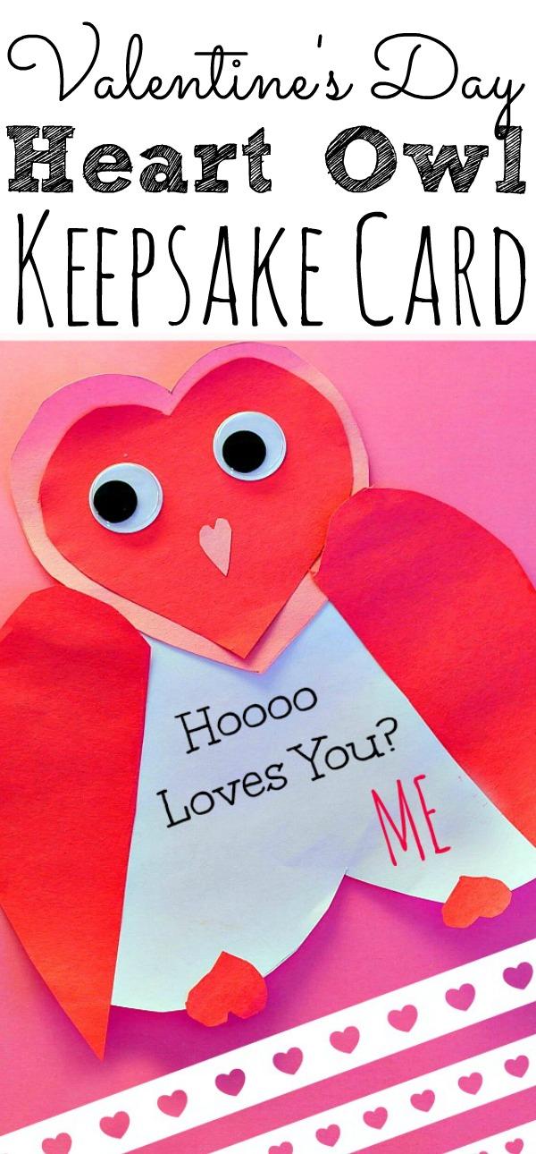 Valentine's Day Heart Owl Keepsake Card