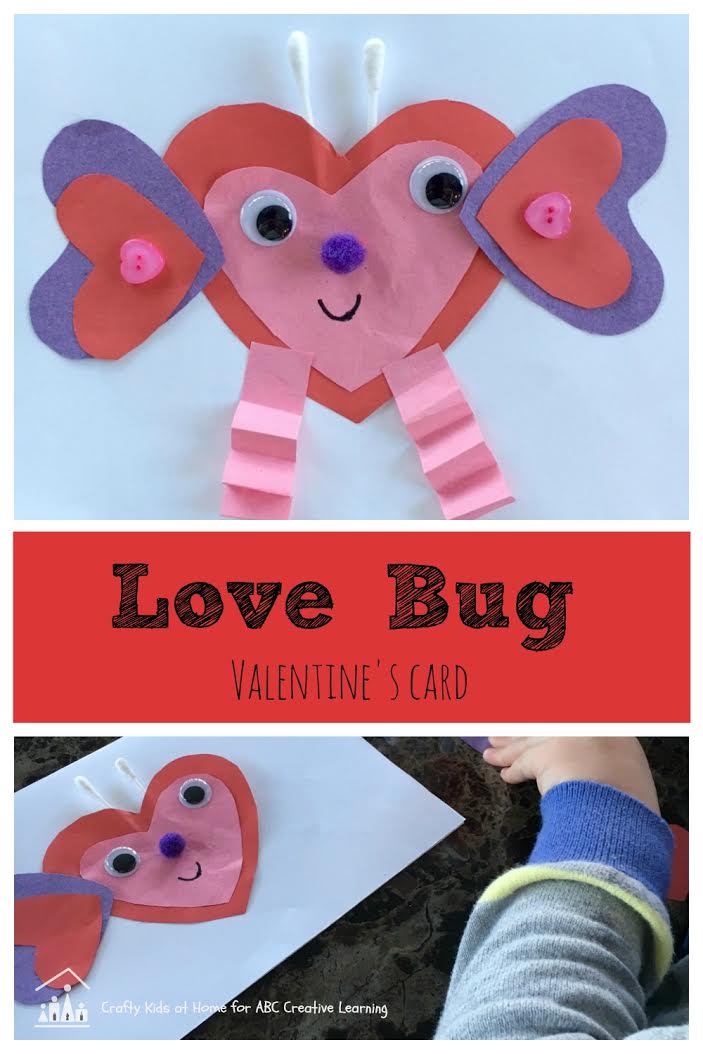 Kids Love Bug Valentine's Day Card Craft - simplytodaylife.com