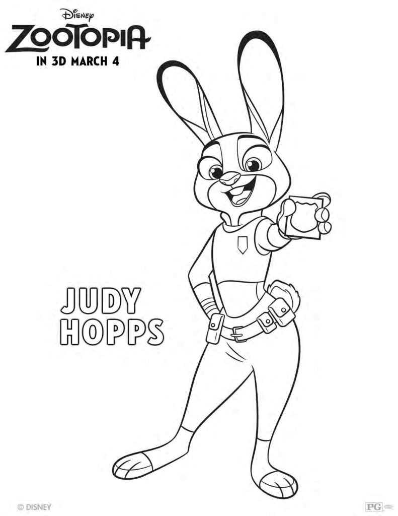 New #Zootopia Coloring and Activity Sheets Judy Hopps