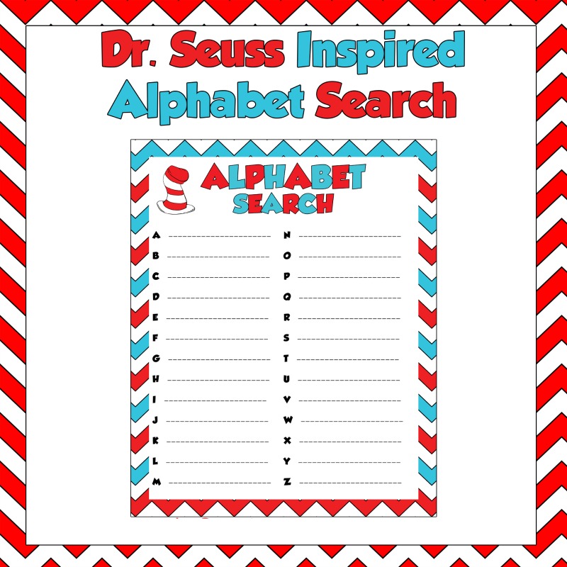 Dr. Seuss Alphabet Search Game