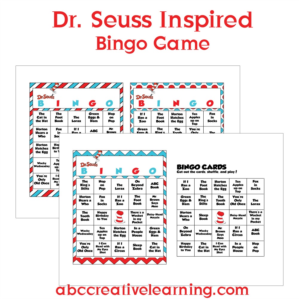 Dr. Seuss Inspired Bingo Cards Sample