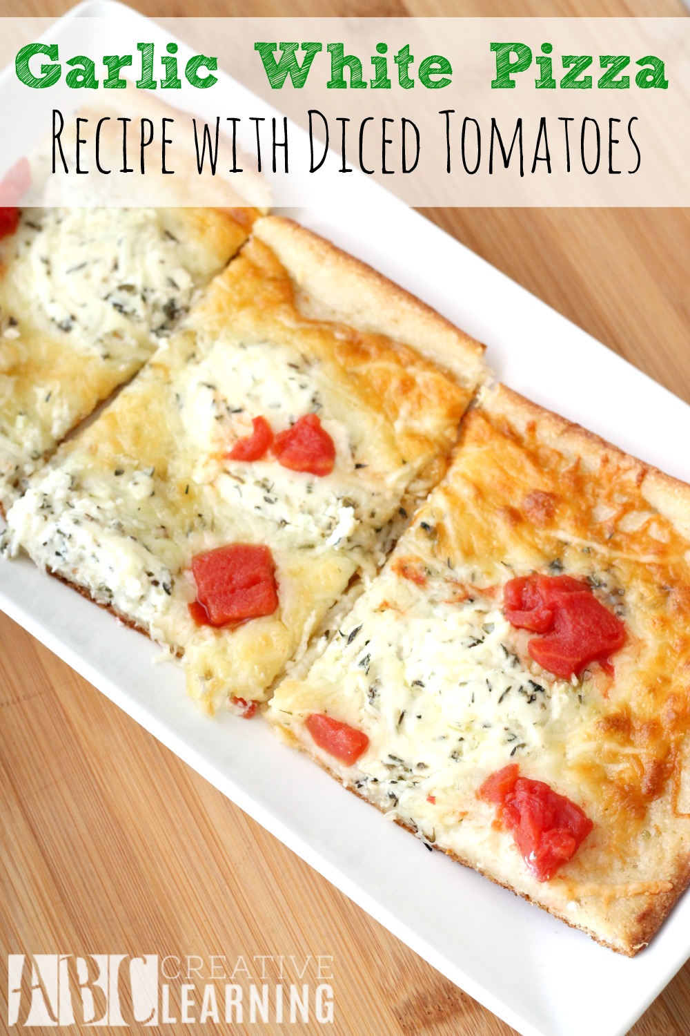 Garlic White Pizza Recipe with Diced Tomatoes + Paypal Giveaway
