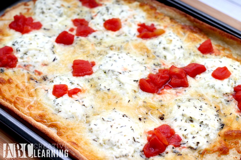 Garlic White Pizza Recipe with Diced Tomatoes + Paypal Giveaway baked