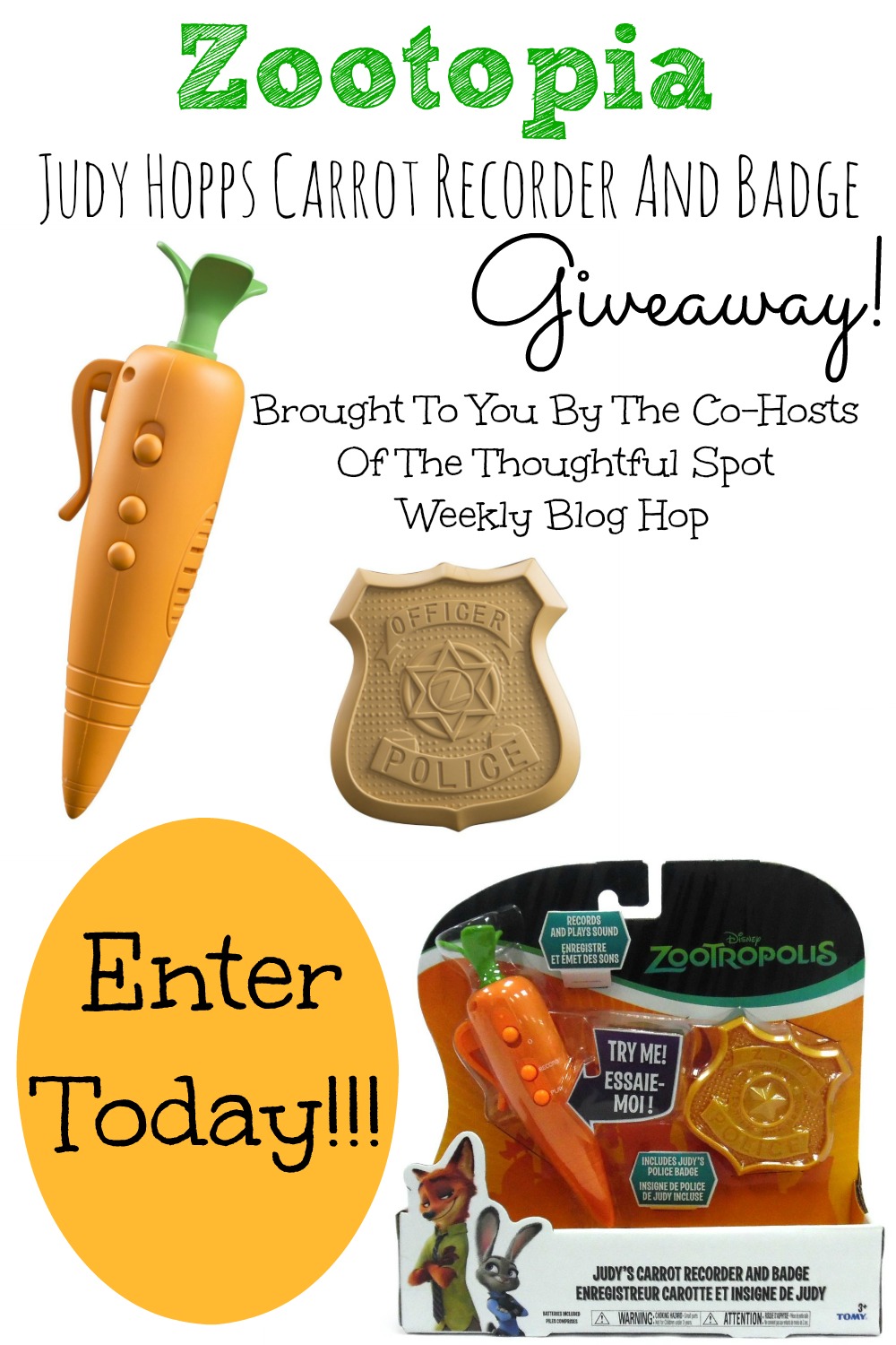 Thoughtful Spot Weekly Blog Hop Giveaway Zootopia