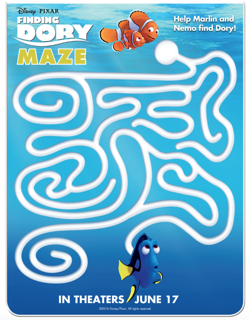 Finding Dory Coloring Sheets #FindingDory #HaveYouSeenHer Maze