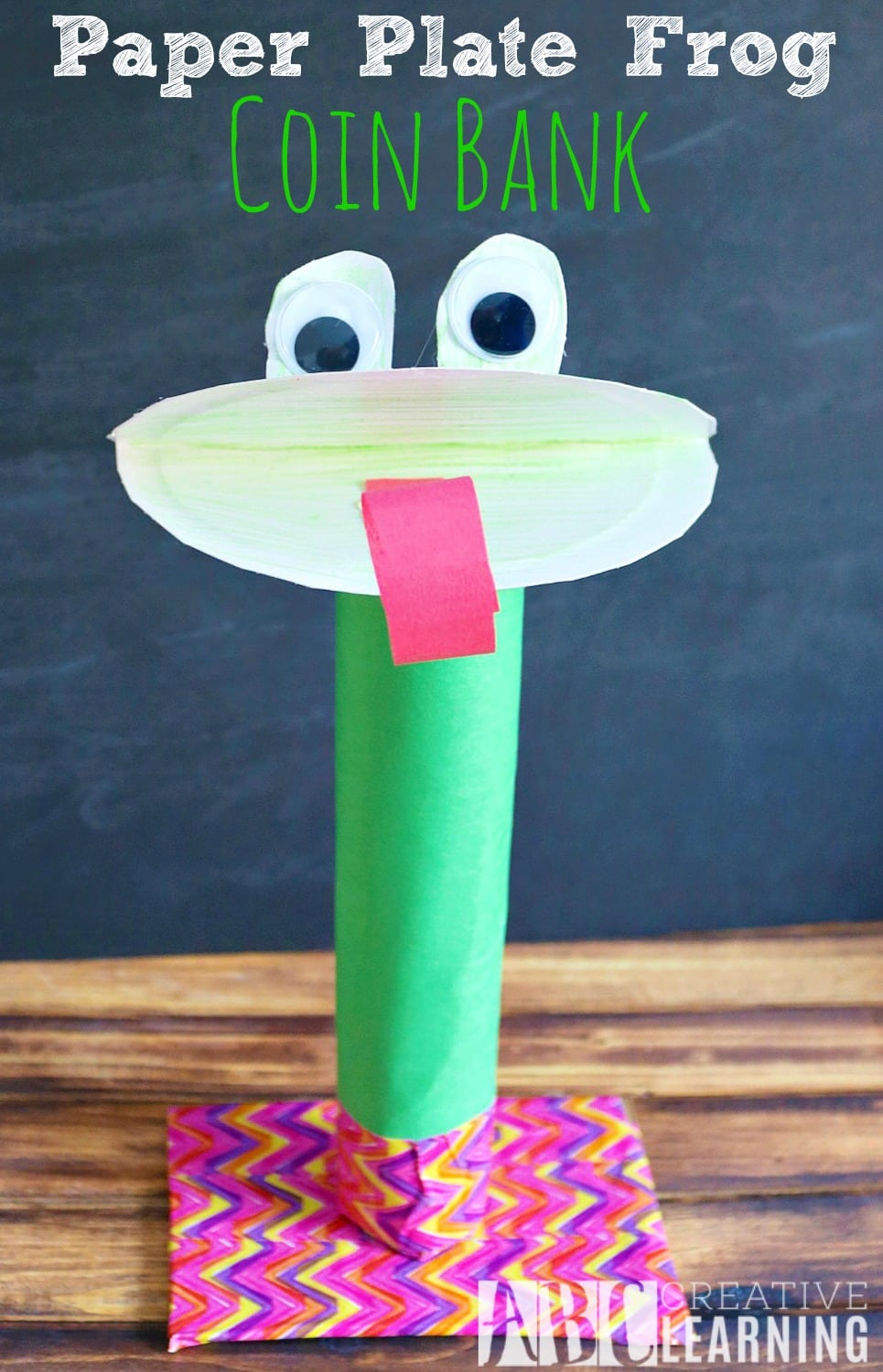 Paper Plate Frog Coin Bank