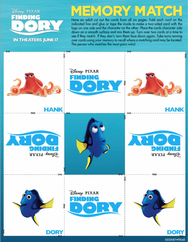 Finding Dory Memory Game