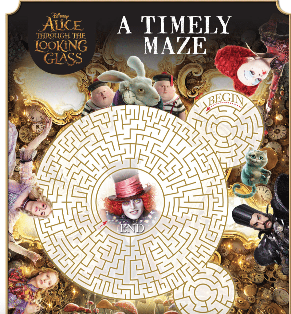 Alice Through The Looking Glass Coloring Sheets #ThroughTheLookingGlass