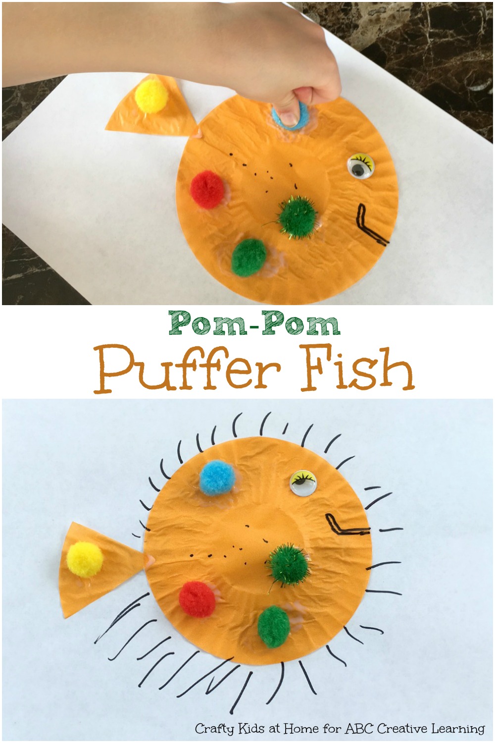 Cupcake liner fish craft 1  Crafts and Worksheets for Preschool,Toddler  and Kindergarten