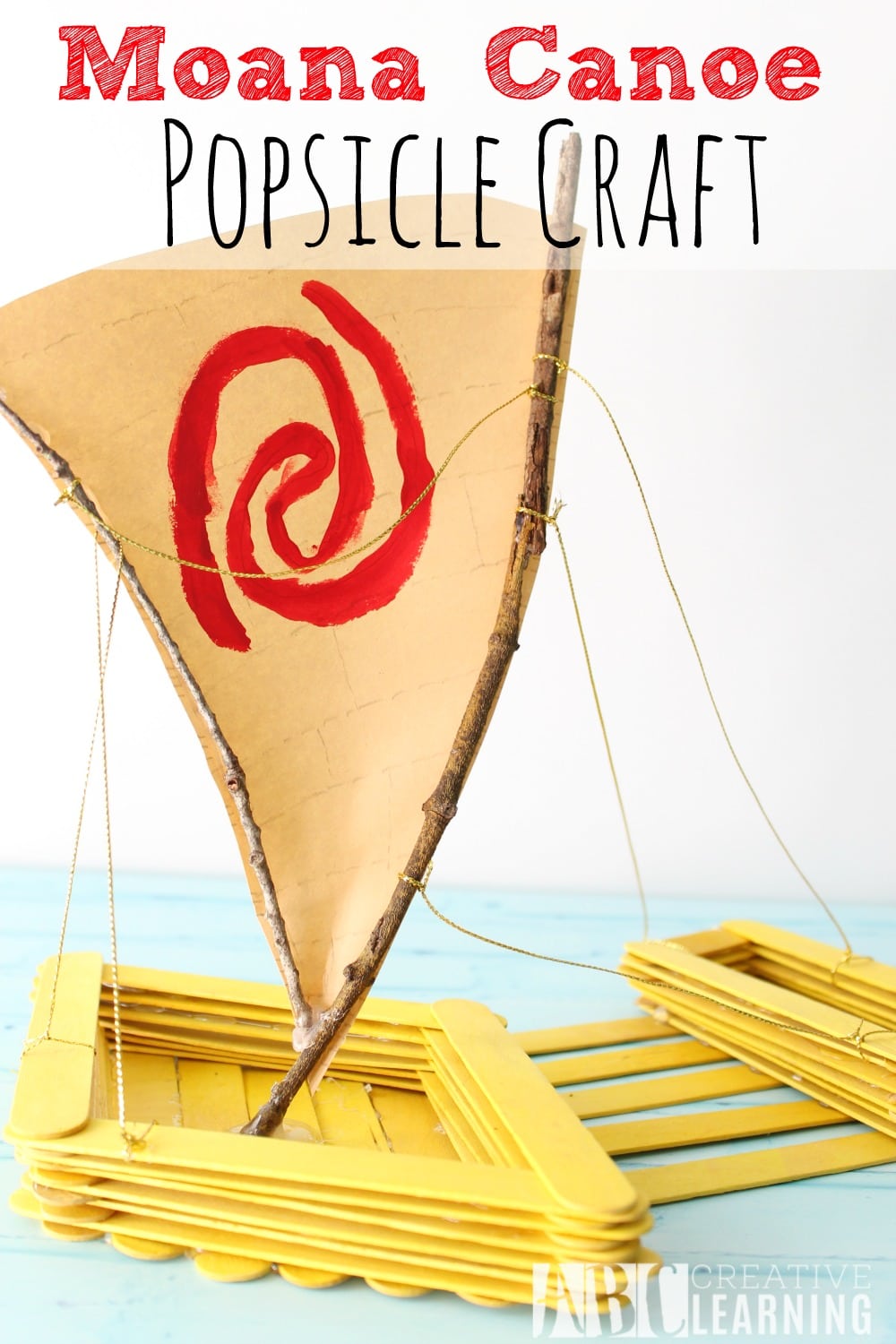 Moana Canoe Popsicle Craft - abccreativelearning.com