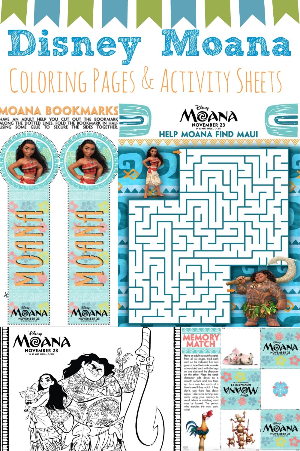 Moana Coloring Pages and Activity Sheets #Moana - simplytodaylife.com