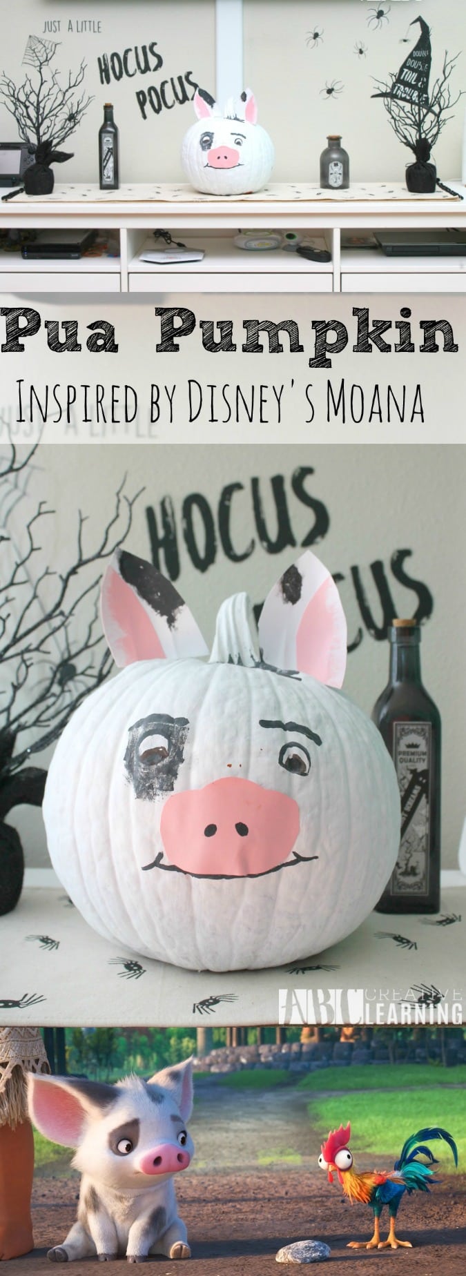 Moana Pua No Carve Pumpkin Craft - simplytodaylife.com