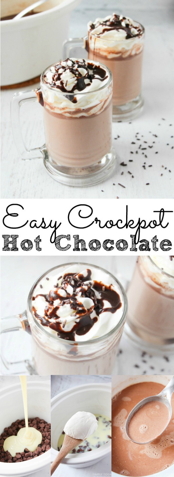 Easy Crockpot Hot Chocolate Recipe - simplytodaylife.com