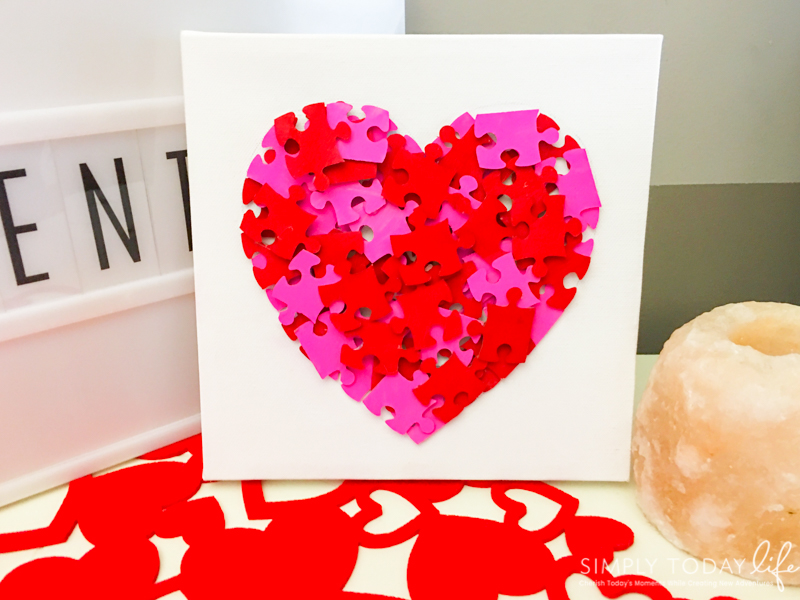 DIY Craft Valentine's Day Puzzle Décor