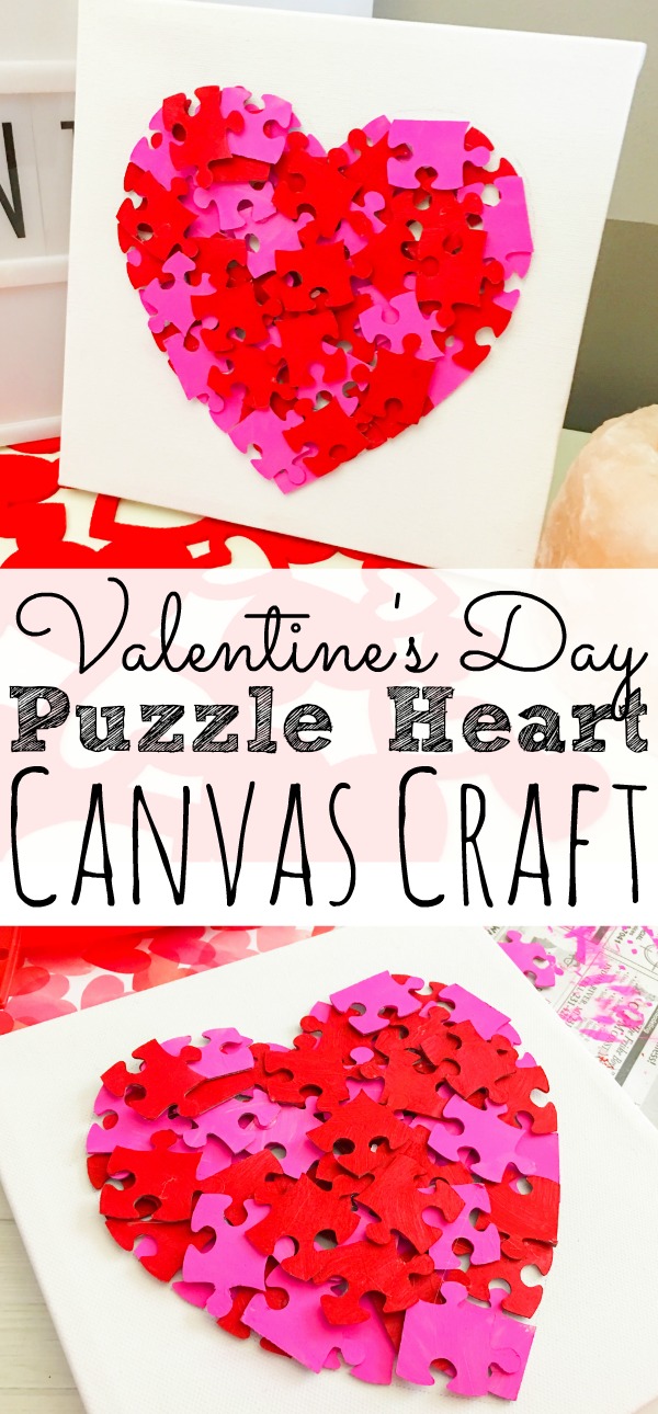 DIY Craft Valentine's Day Puzzle Décor