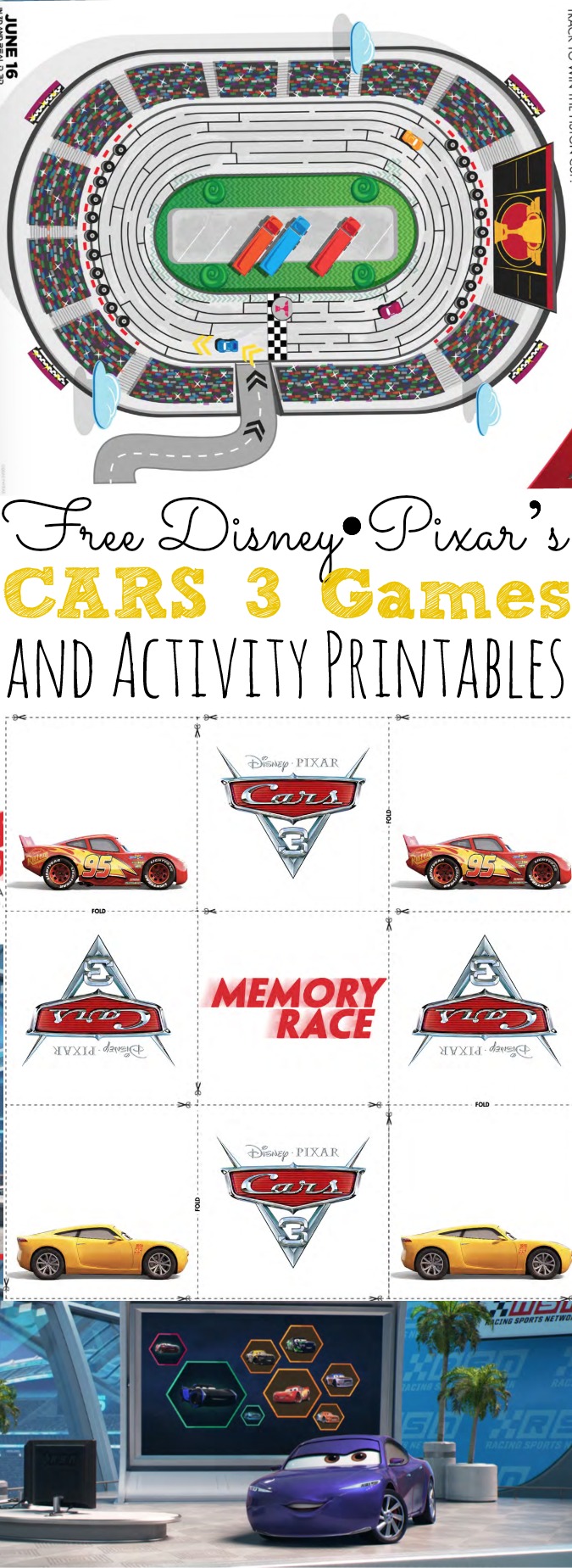 Free Disney•Pixar’s CARS 3 Games and Activity Printables - abccreativelearning.com