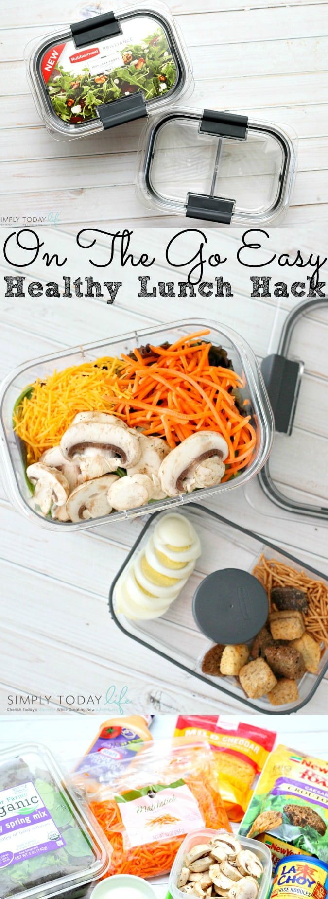 On The Go Easy Healthy Lunch Hack Rubbermaid BRILLIANCE Salad & Snack Set - simplytodaylife.com