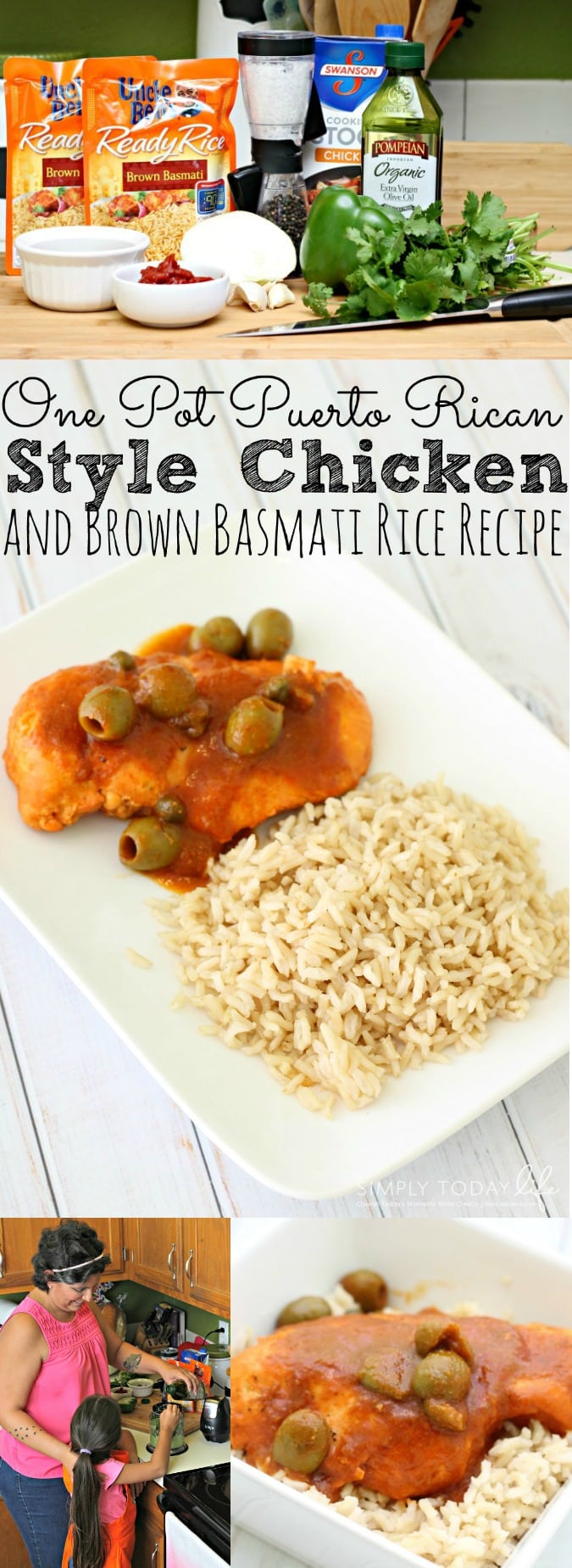 One Pot Puerto Rican Style Chicken and Brown Basmati Uncle Ben's Rice Recipe - simplytodaylife.com