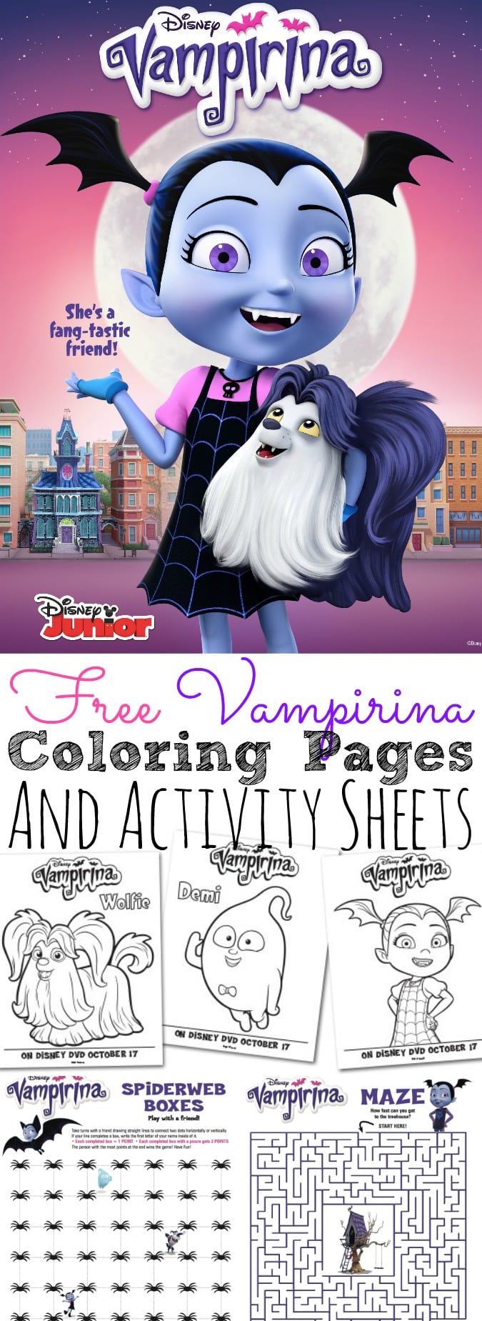 Free Vampirina Coloring Pages and Activity Sheets