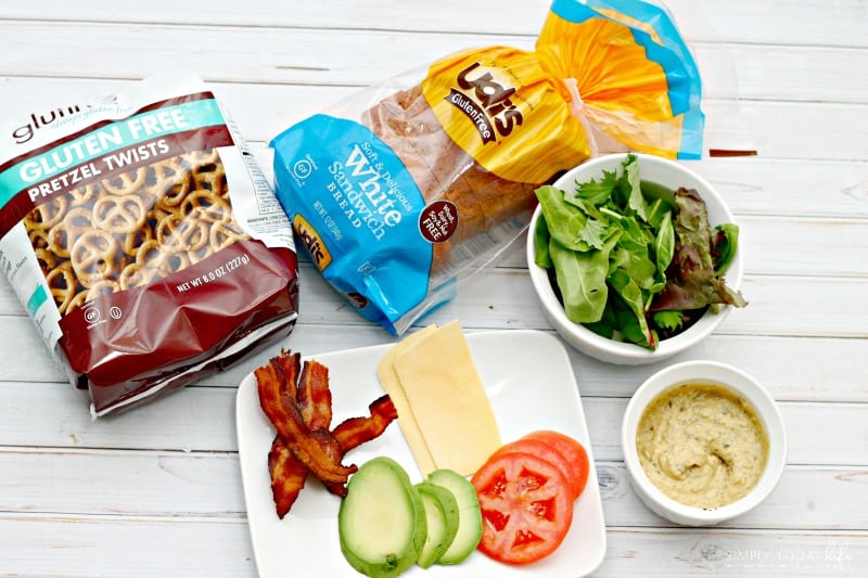 Gluten-Free Pesto Hummus Avocado BLT Sandwich Ingredients