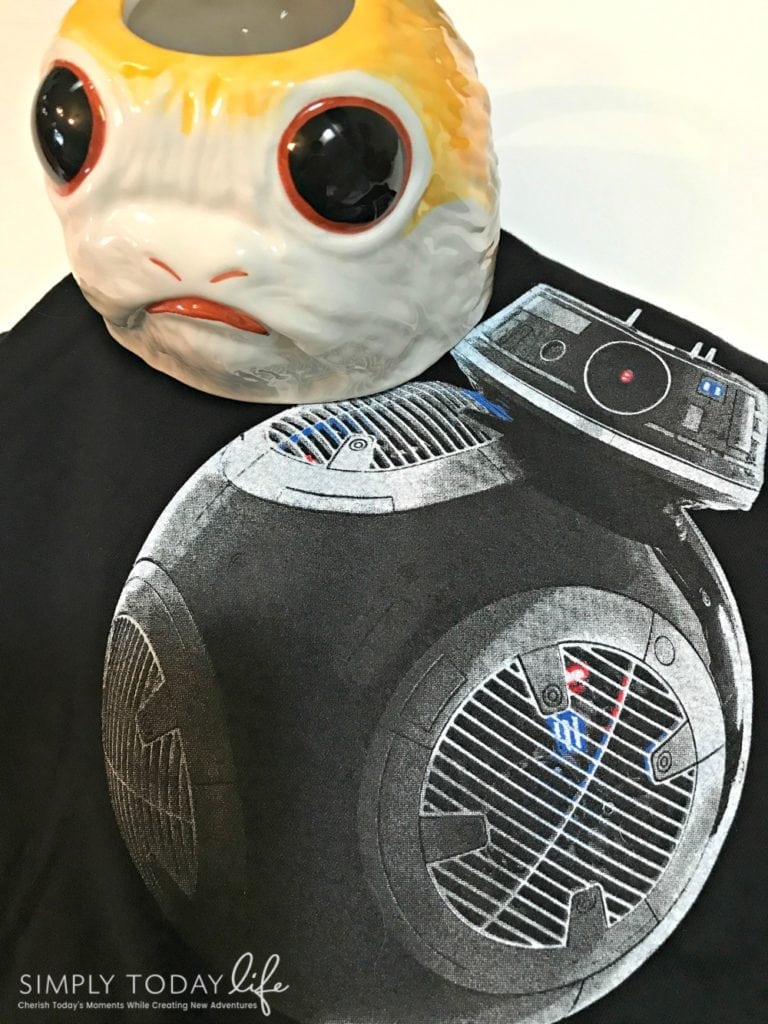 My Experience During The Star Wars: The Last Jedi Press Event - BB-9E Shirt and Porg Mug