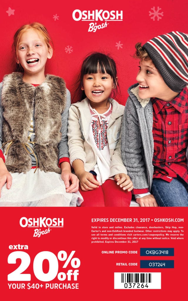 OshKosh B’gosh 20% off coupon