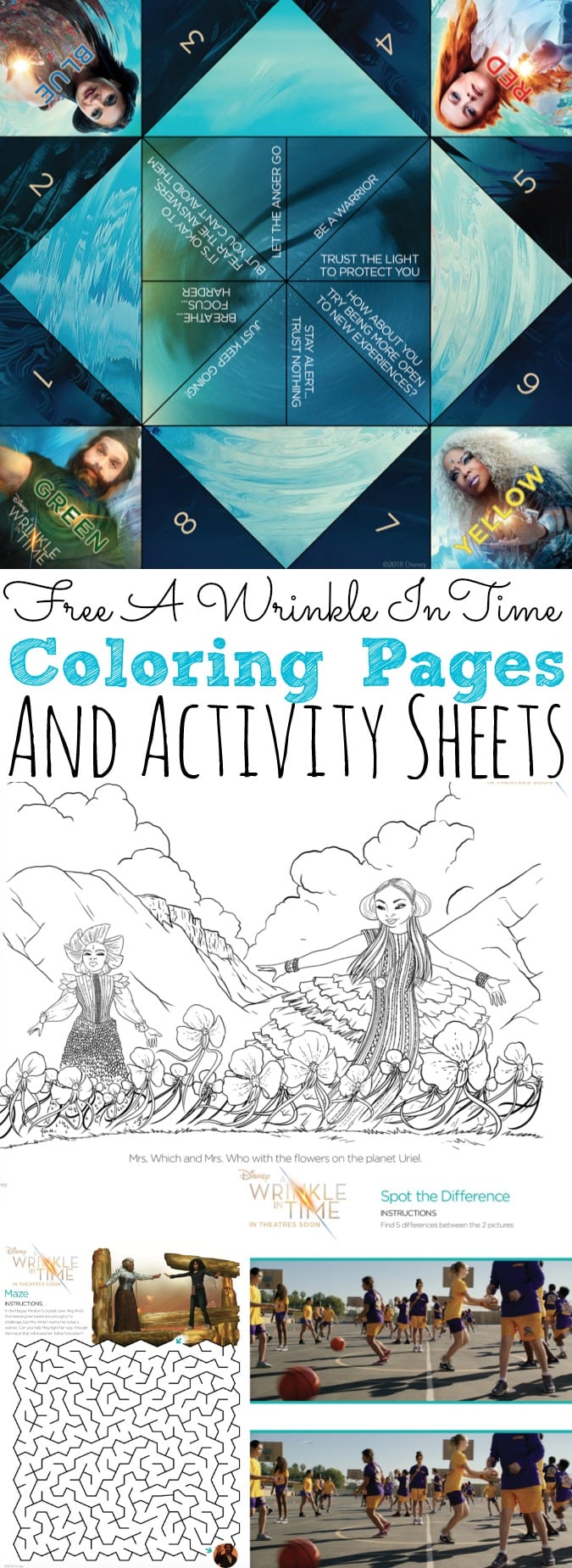 Free A Wrinkle In Time Coloring Pages and Activity Sheets