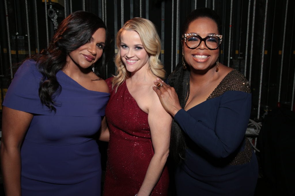 Mindy Kaling, Resse Witherspoon, Oprah Winfrey at A Wrinkle IN Time Premiere