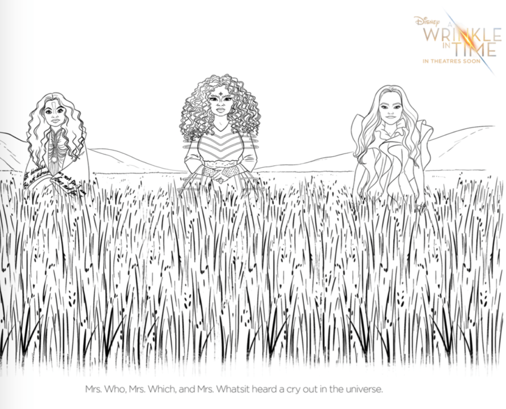 Free A Wrinkle In Time Coloring Pages and Activity Sheets WrinkleInTimeEvent
