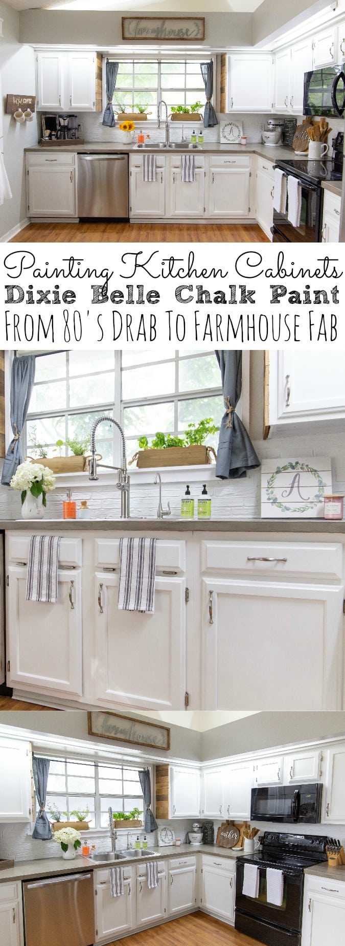 Painting Kitchen Cabinets With Chalk Paint From Dixie Belle | From 80's Drab To Farmhouse Fab - simplytodaylife.com.jpg