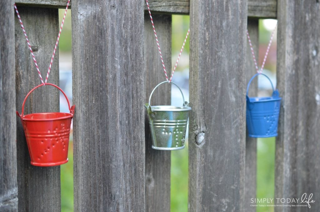 4th of July Patriotic Pails Candle Holders Craft - simplytodaylife.com