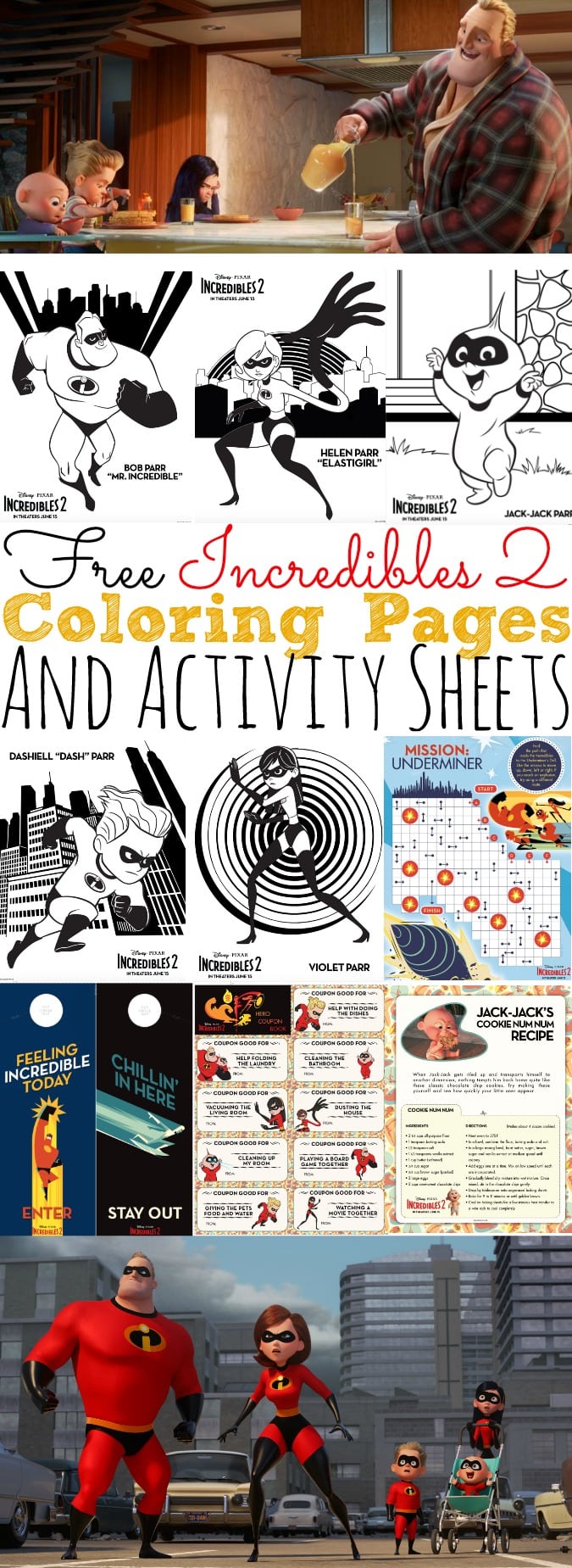 Free Incredibles 2 Coloring Pages