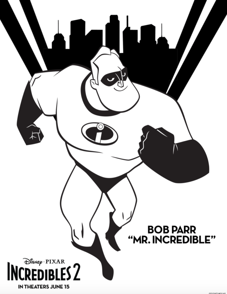 Incredibles 2 - Mr. Incredible Coloring Sheet