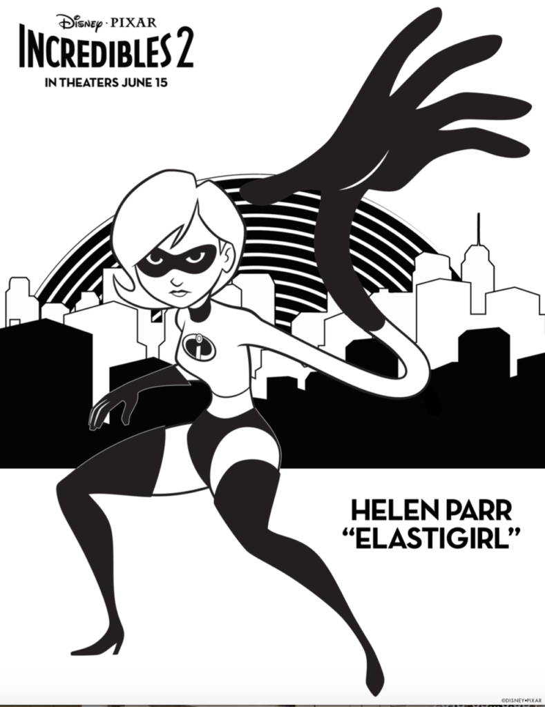 Incredibles 2 - Mrs. Incredible Coloring Sheet