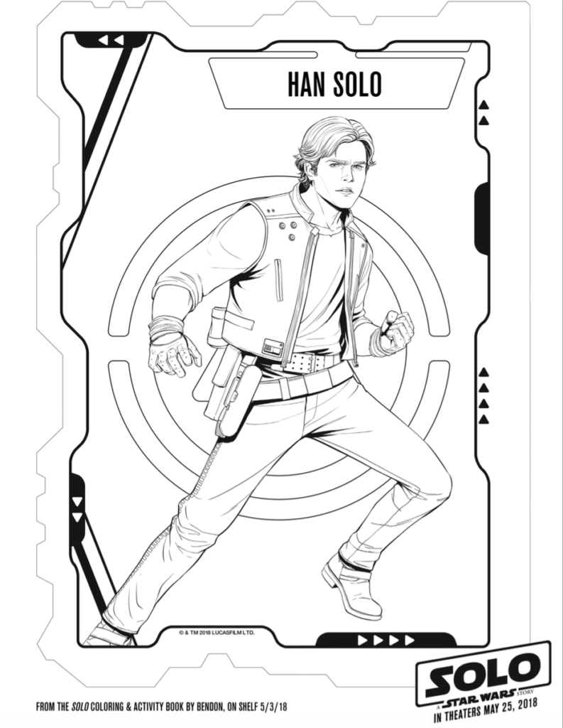 Han Solo A Star Wars Story Coloring Sheets Han Solo