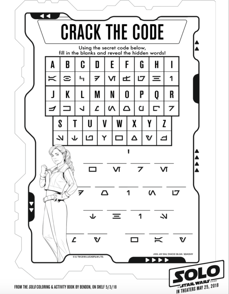 Solo A Star Wars Story Crack The Code Sheet