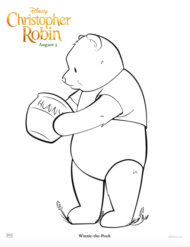 Christopher Robin Winnie the Pooh Coloring Page