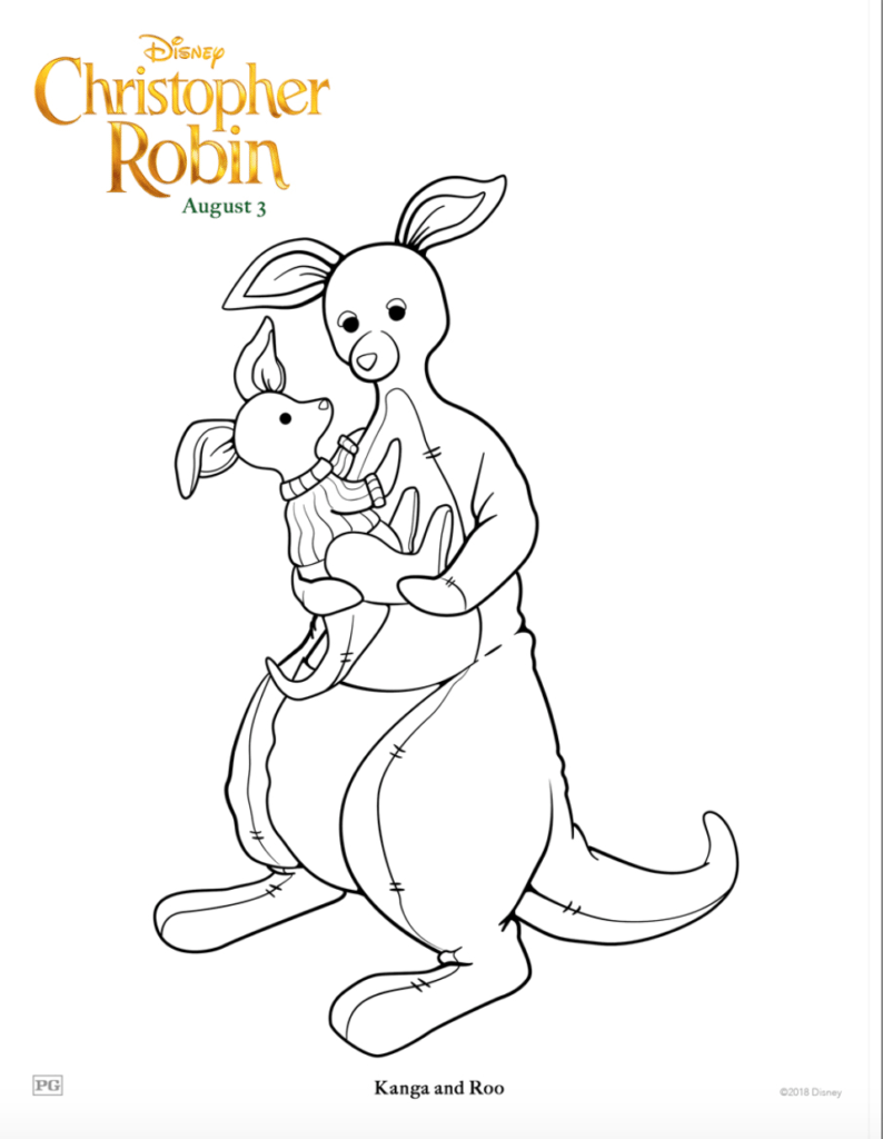 Christopher Robin Kanga and Roo Coloring Page