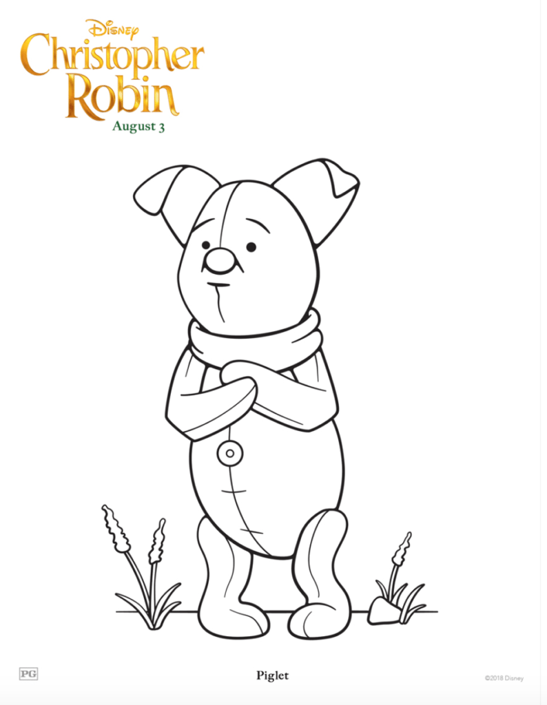Christopher Robin Piglet Coloring Page