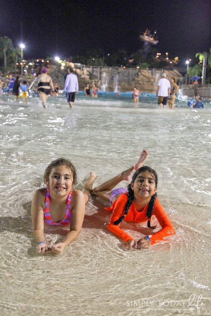 Typhoon Lagoon Wave Pool at Night -simplytodaylife.com