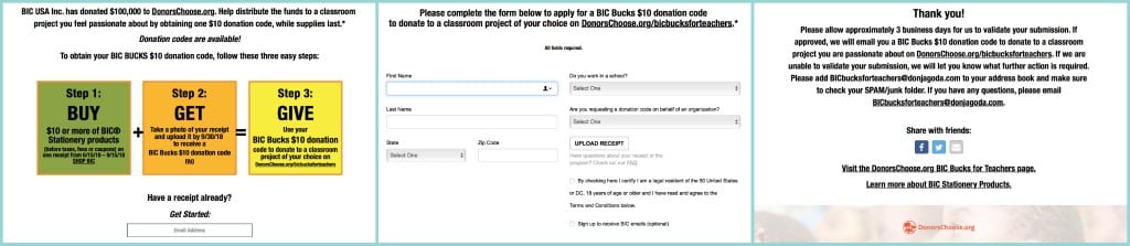 Bic Bucks for Teachers School Supplies