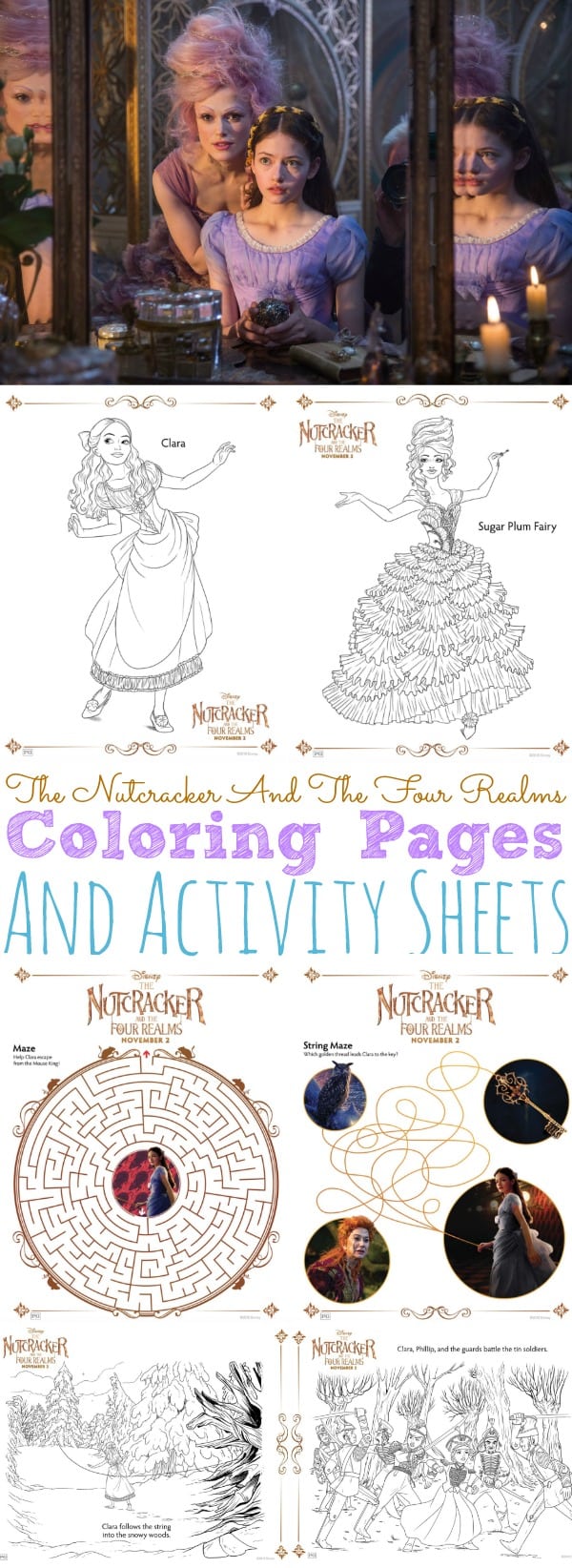 Free The Nutcracker And The Four Realms Coloring Pages and Activity Sheets #DisneysNutcrackerEvent