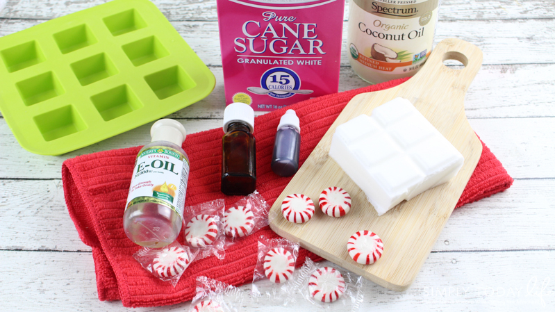 Candy Cane Sugar Scrub Materials