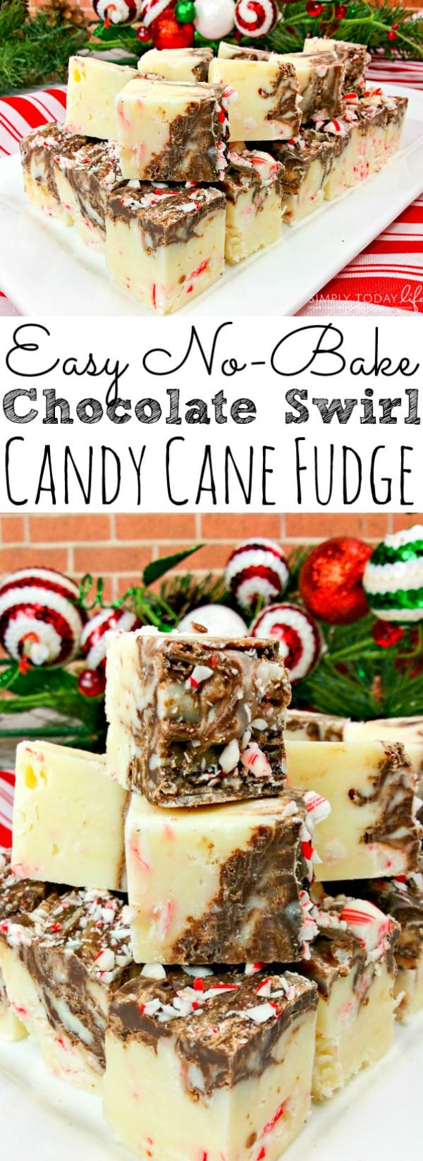 Chocolate Swirl Candy Cane Fudge