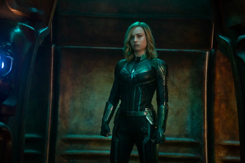 Brie Larson as Captain Marvel On Set