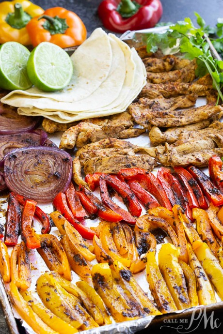 Healthy 20 Minute Chili Lime Sheet Pan Chicken Fajita Recipe