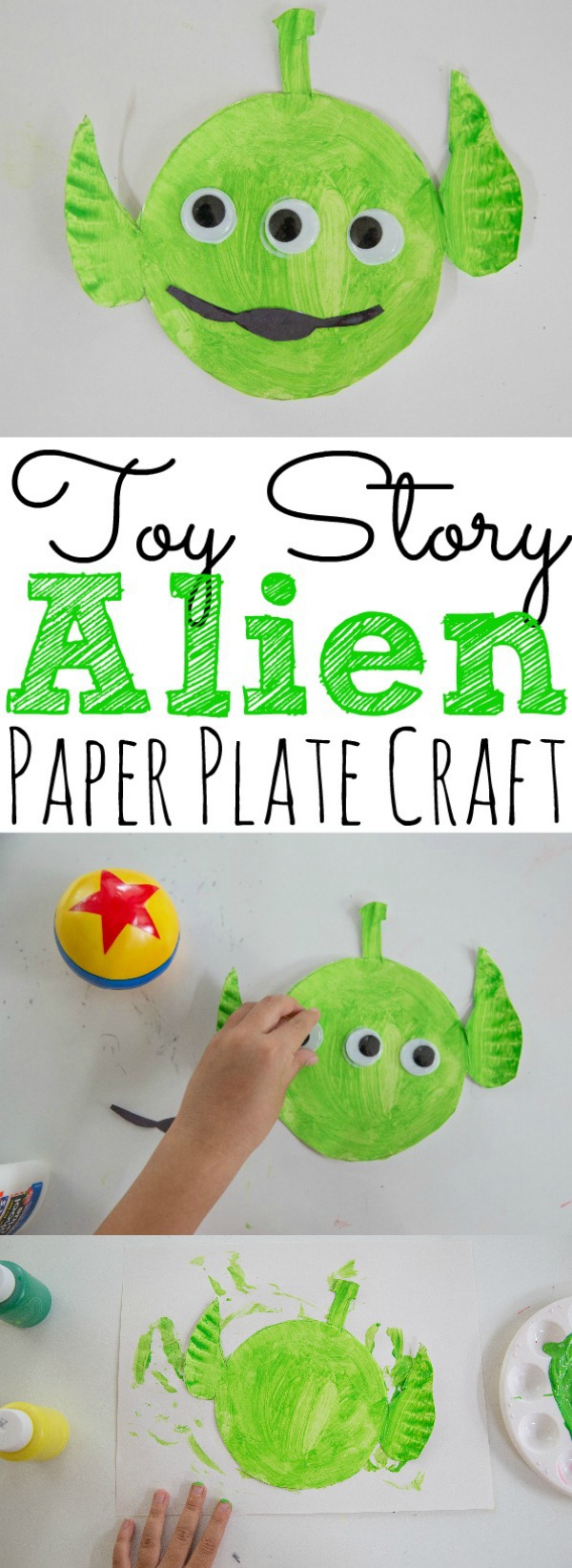 Paper Plate Toy Story Alien Craft for Kids