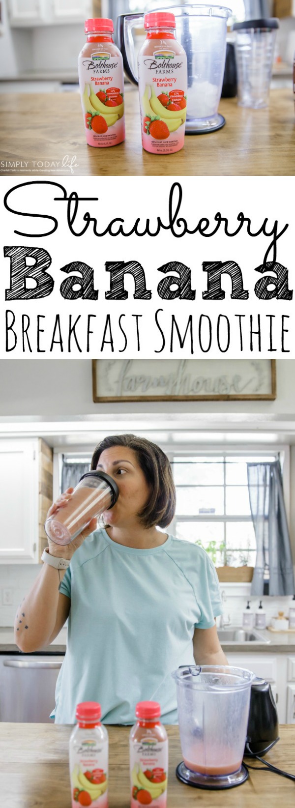 Strawberry Banana Frozen Breakfast Smoothie Recipe