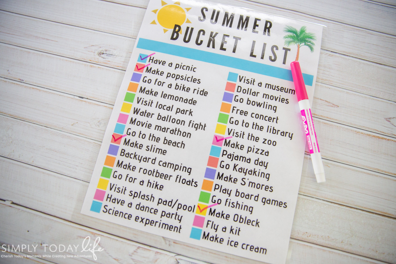 Printable Summer Idea Checklist
